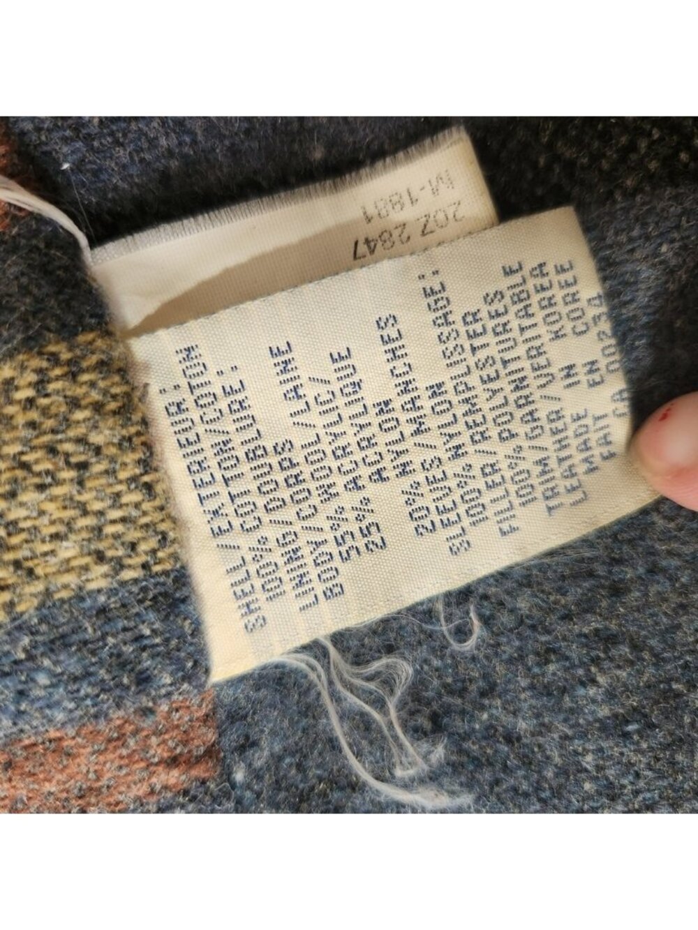 The Bay 1960s Cotton Wool Mens XL Barn Coat Navy Leather Collar Blanket Lined - Picture 13 of 14